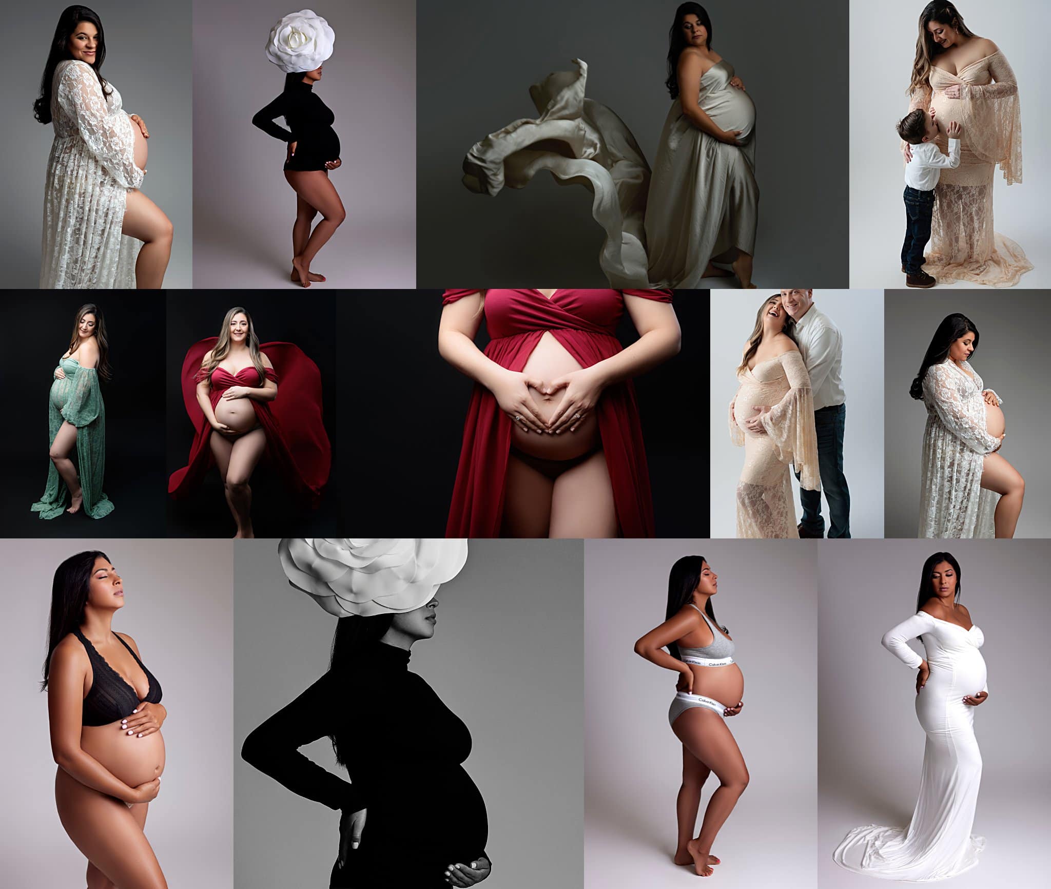 Maternity Vogue Style Portrait Studio Maternity Flowy Dress Makeover